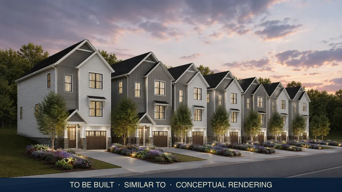 Conceptual rendering of townhomes planned for Collicello North in Harrisonburg, Virginia... to be built, similar to